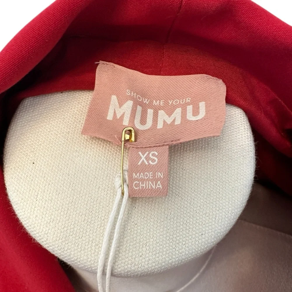 SHOW ME YOUR MUMU Red Suiting Major Blazer Women Size XS Small $188 MSRP NWT - Picture 9 of 14